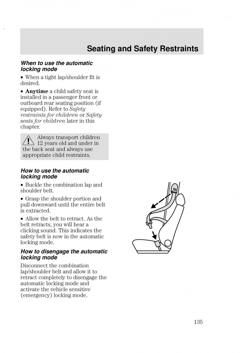 Ford Focus I 1 owners manual / page 135