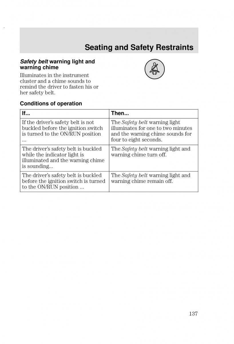 Ford Focus I 1 owners manual / page 137