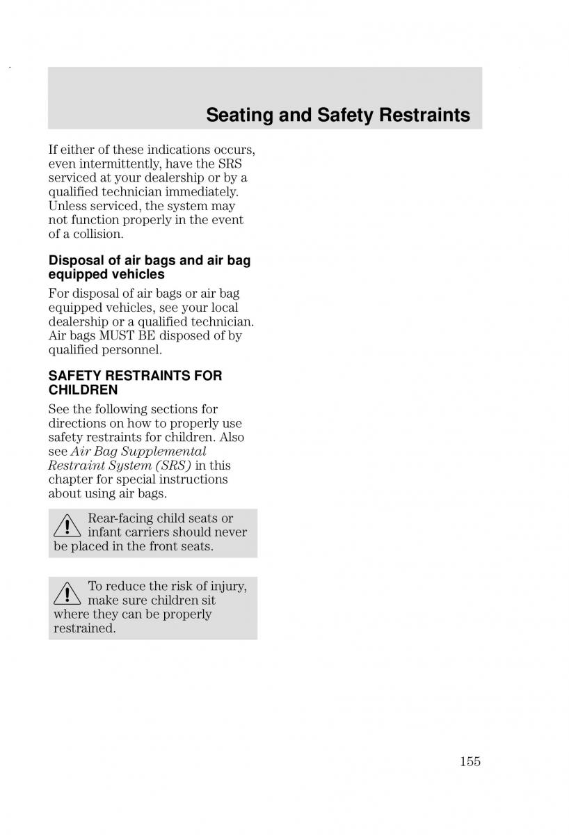 Ford Focus I 1 owners manual / page 155