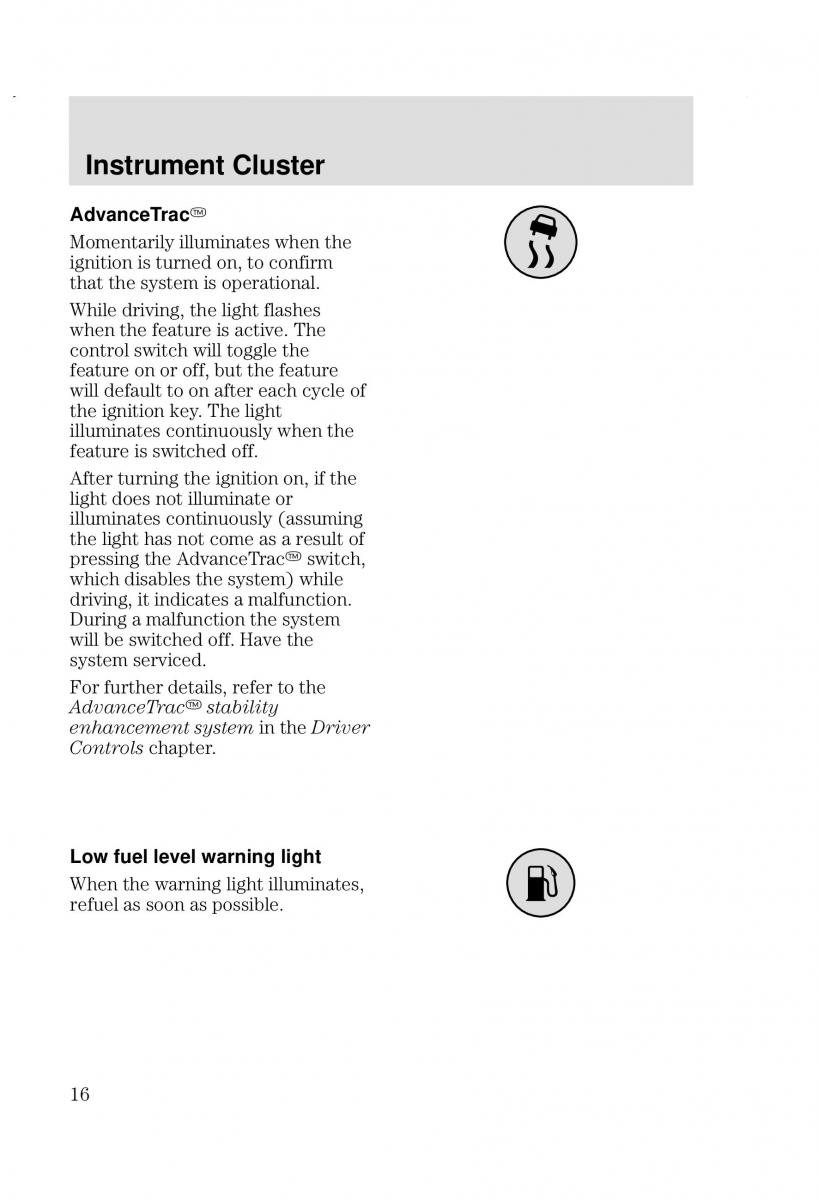 Ford Focus I 1 owners manual / page 16