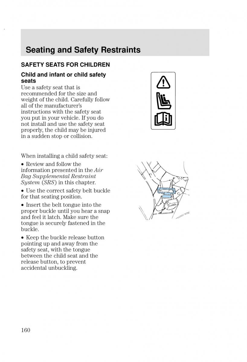 Ford Focus I 1 owners manual / page 160