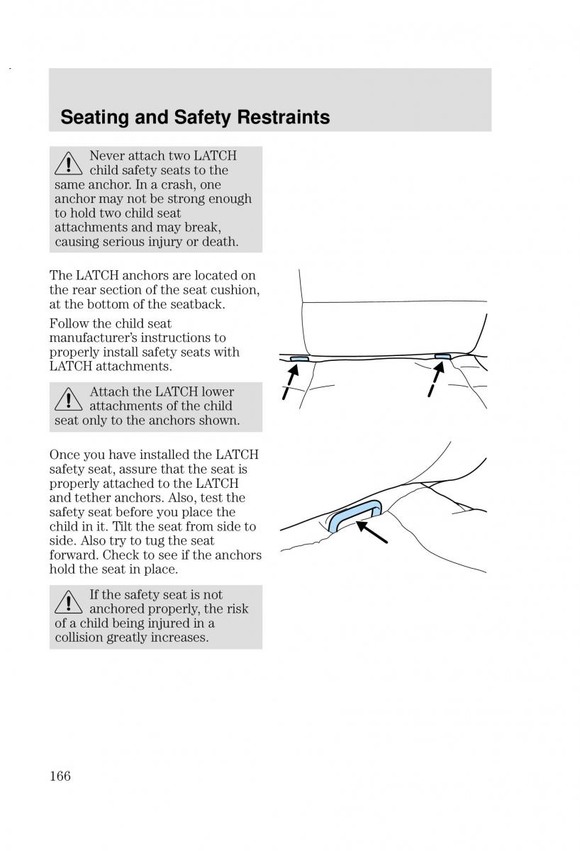 Ford Focus I 1 owners manual / page 166