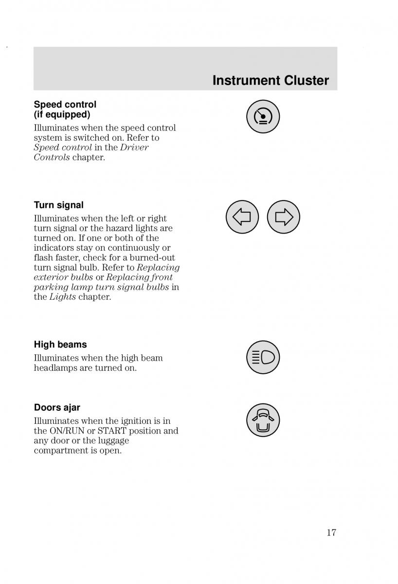 Ford Focus I 1 owners manual / page 17