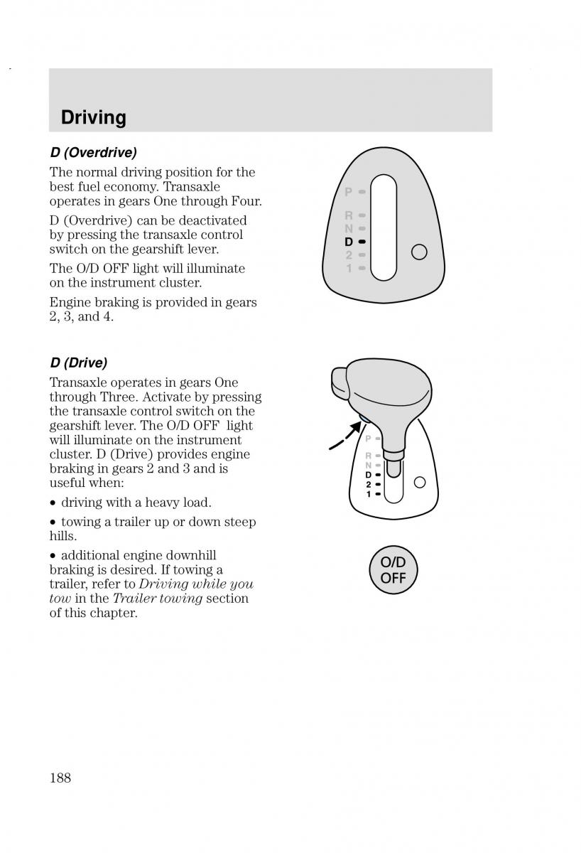 Ford Focus I 1 owners manual / page 188