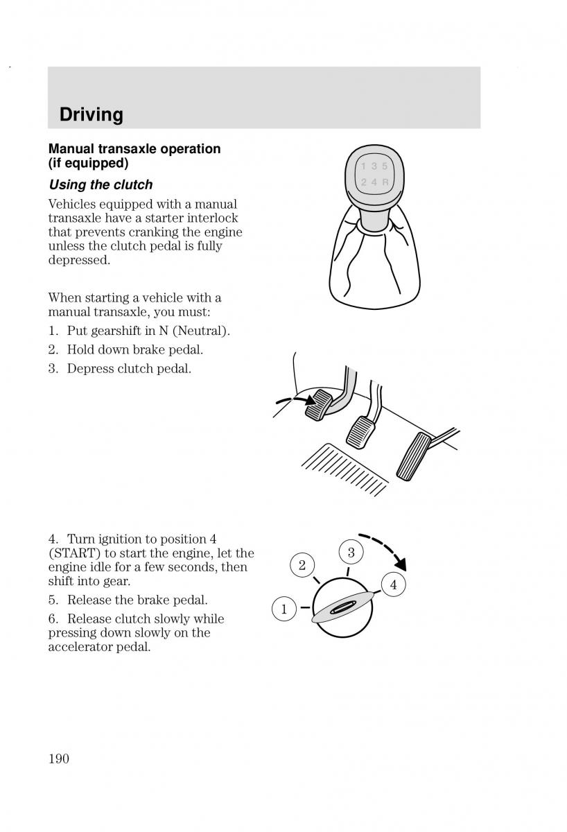 Ford Focus I 1 owners manual / page 190