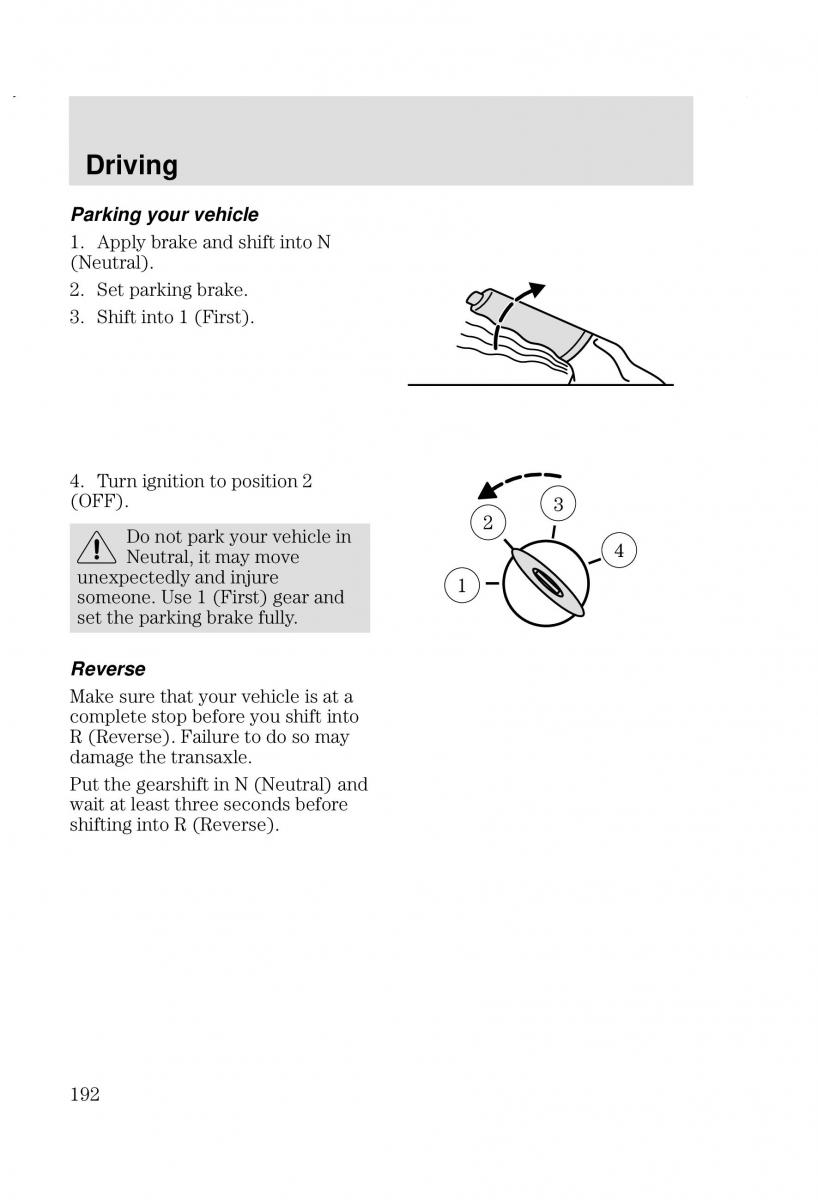 Ford Focus I 1 owners manual / page 192