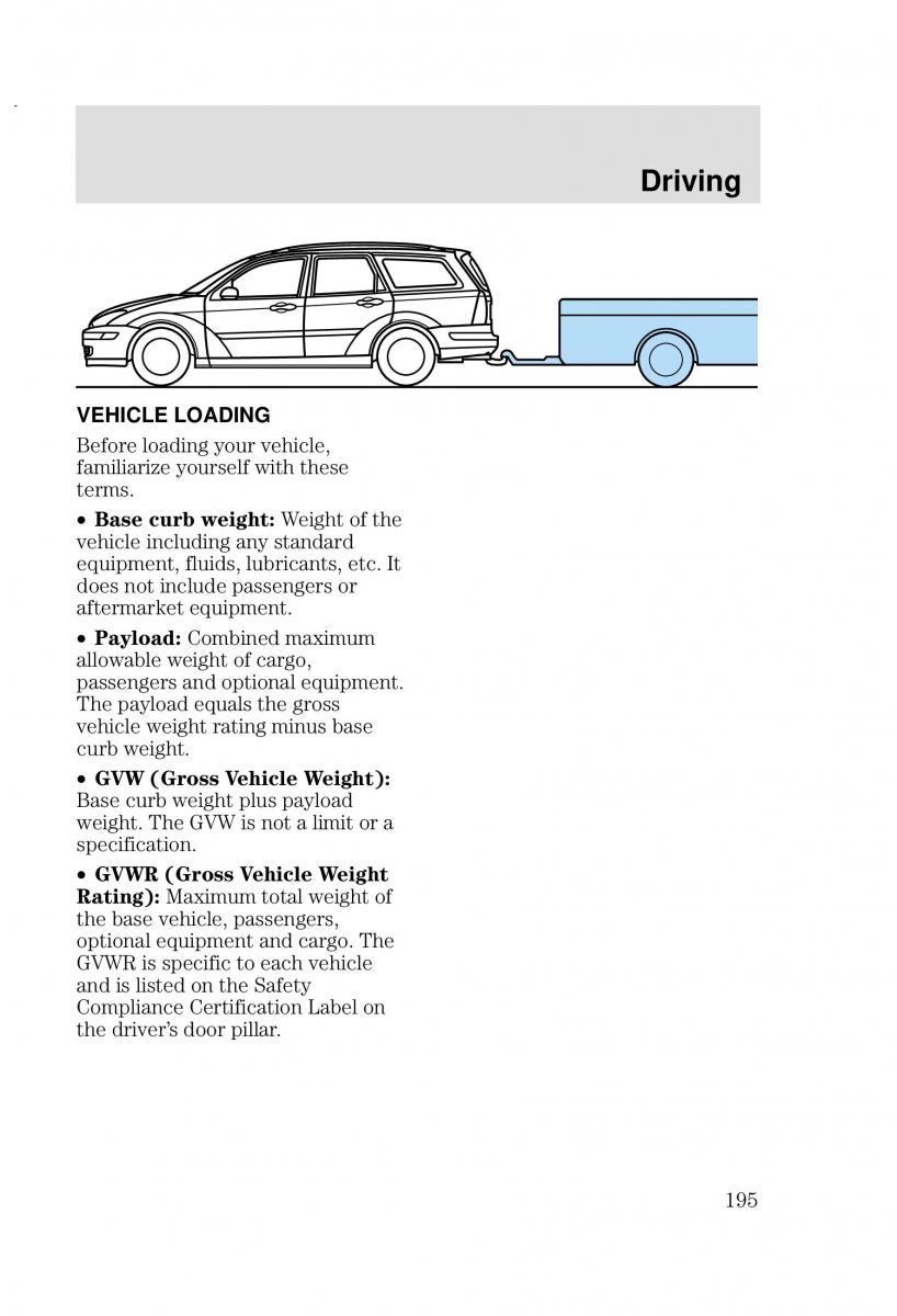 Ford Focus I 1 owners manual / page 195