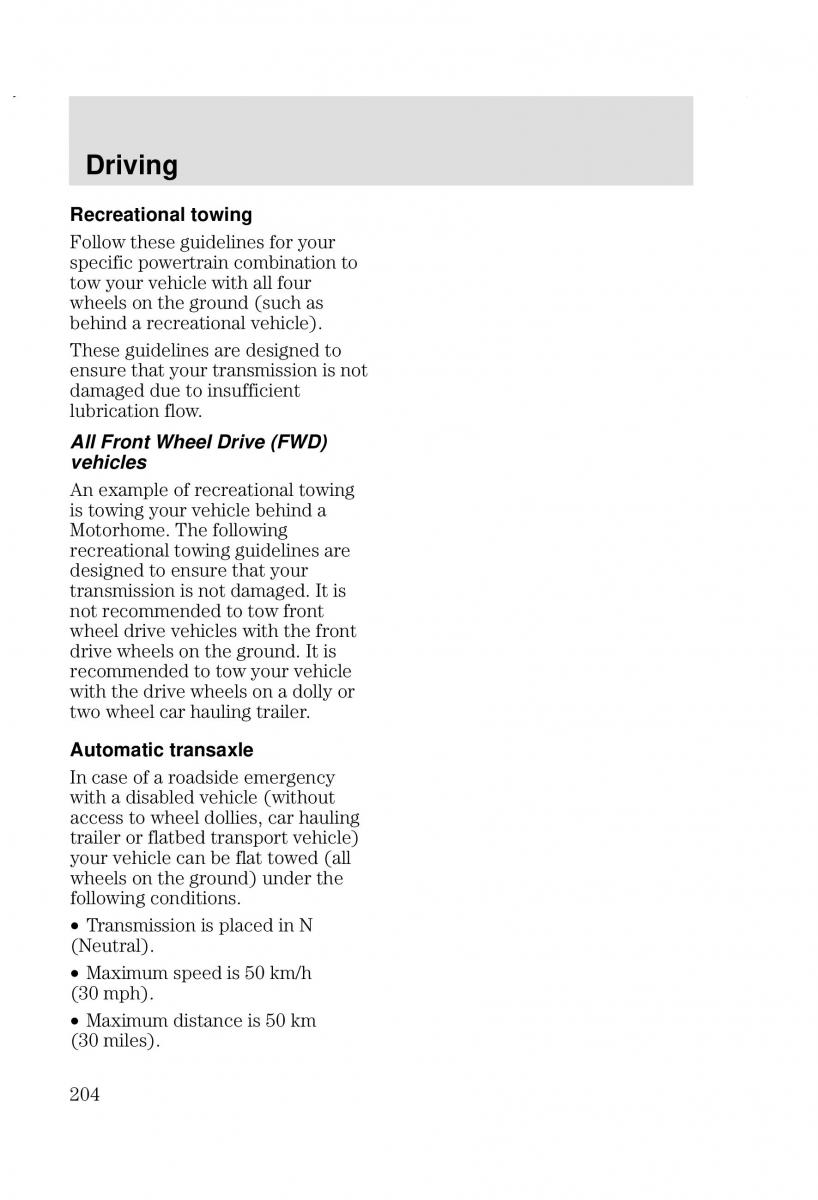 Ford Focus I 1 owners manual / page 204