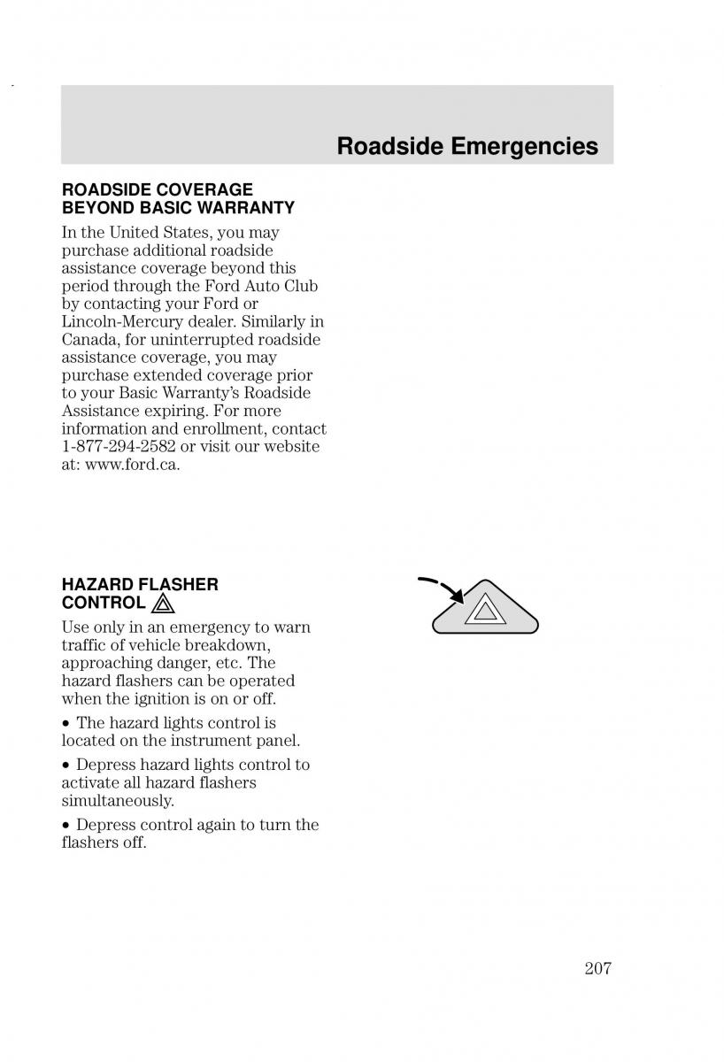 Ford Focus I 1 owners manual / page 207