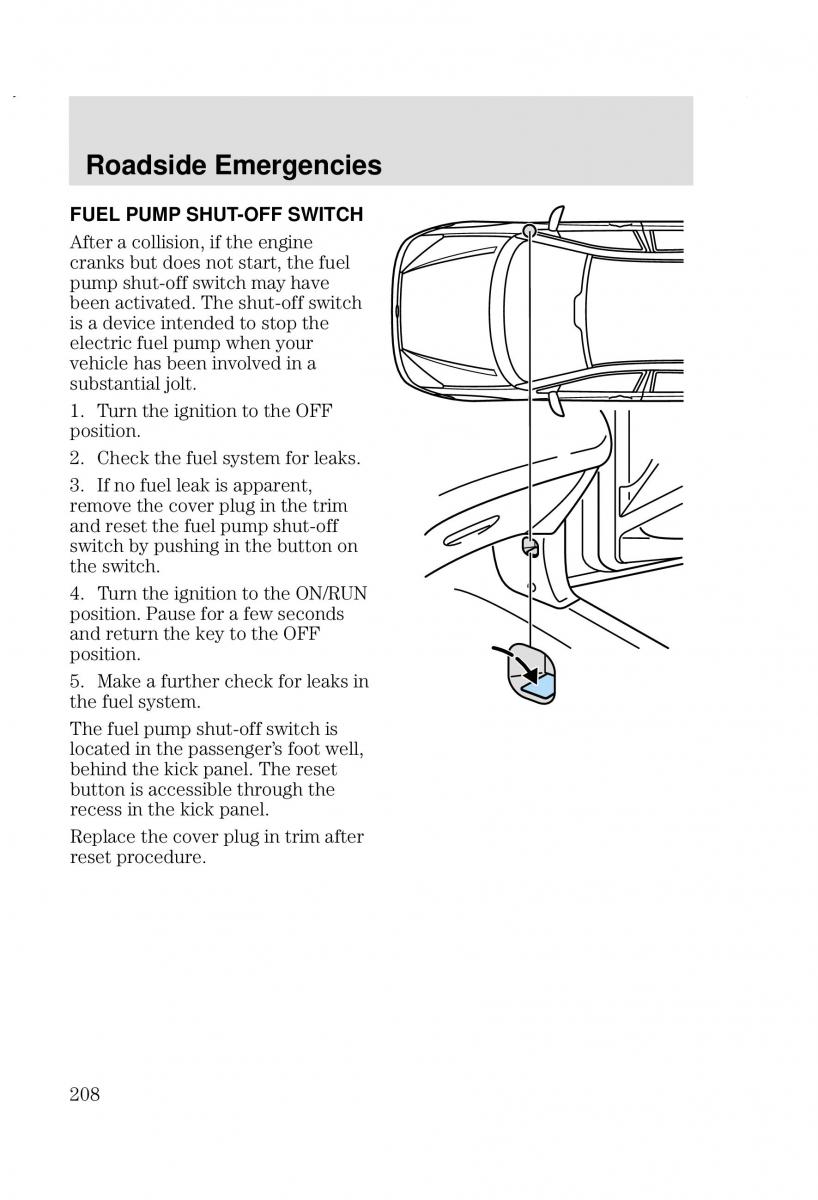 Ford Focus I 1 owners manual / page 208