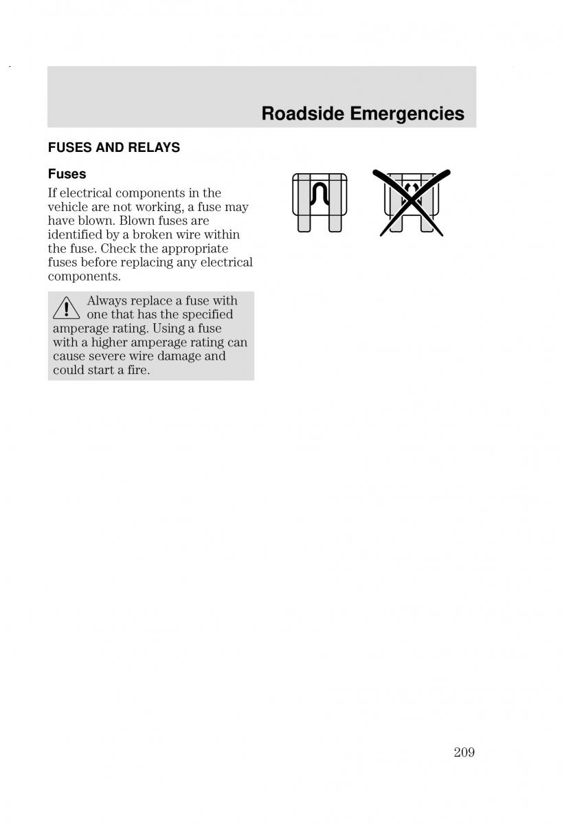 Ford Focus I 1 owners manual / page 209