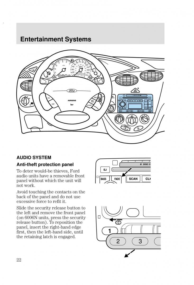 Ford Focus I 1 owners manual / page 22