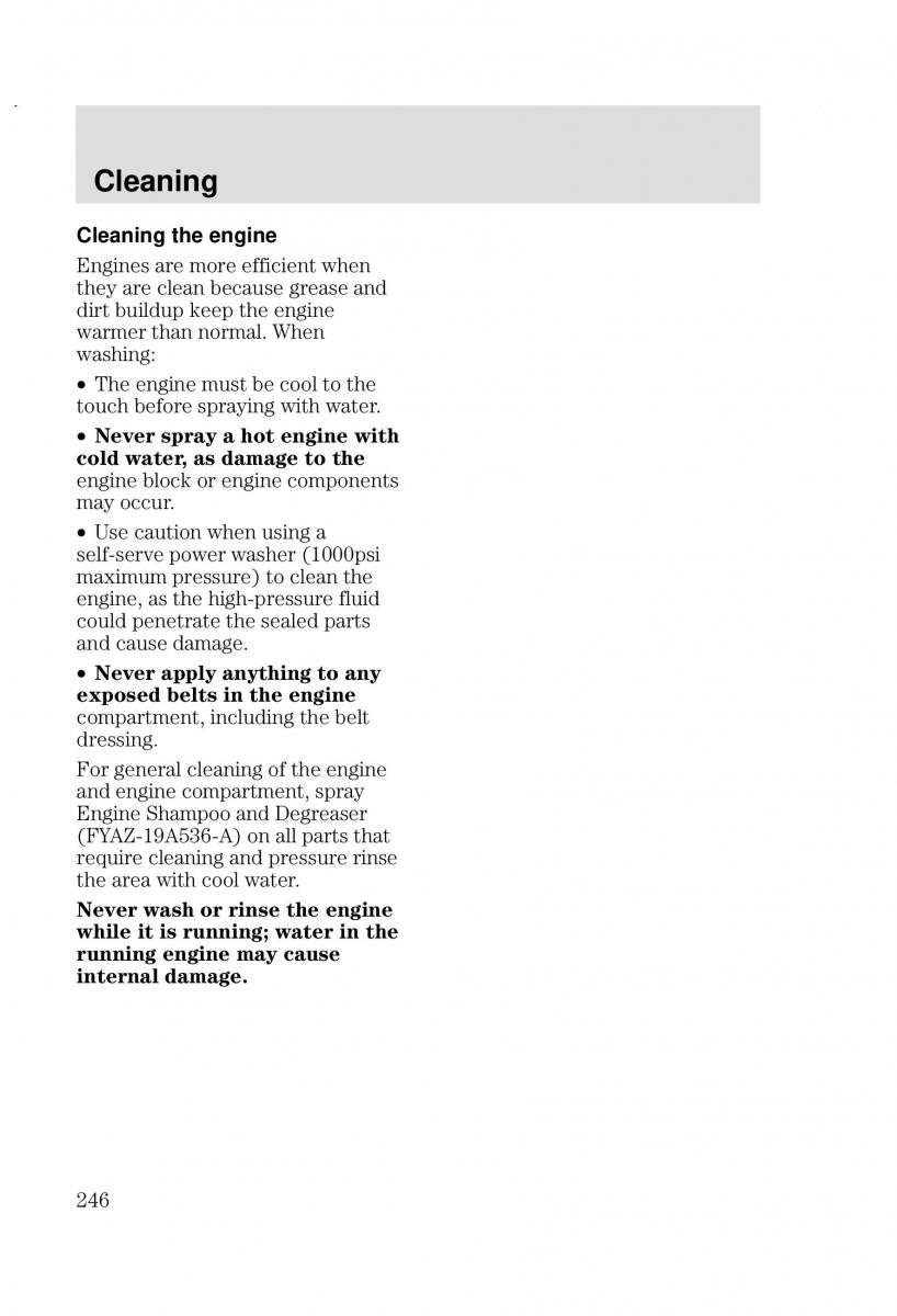 Ford Focus I 1 owners manual / page 246