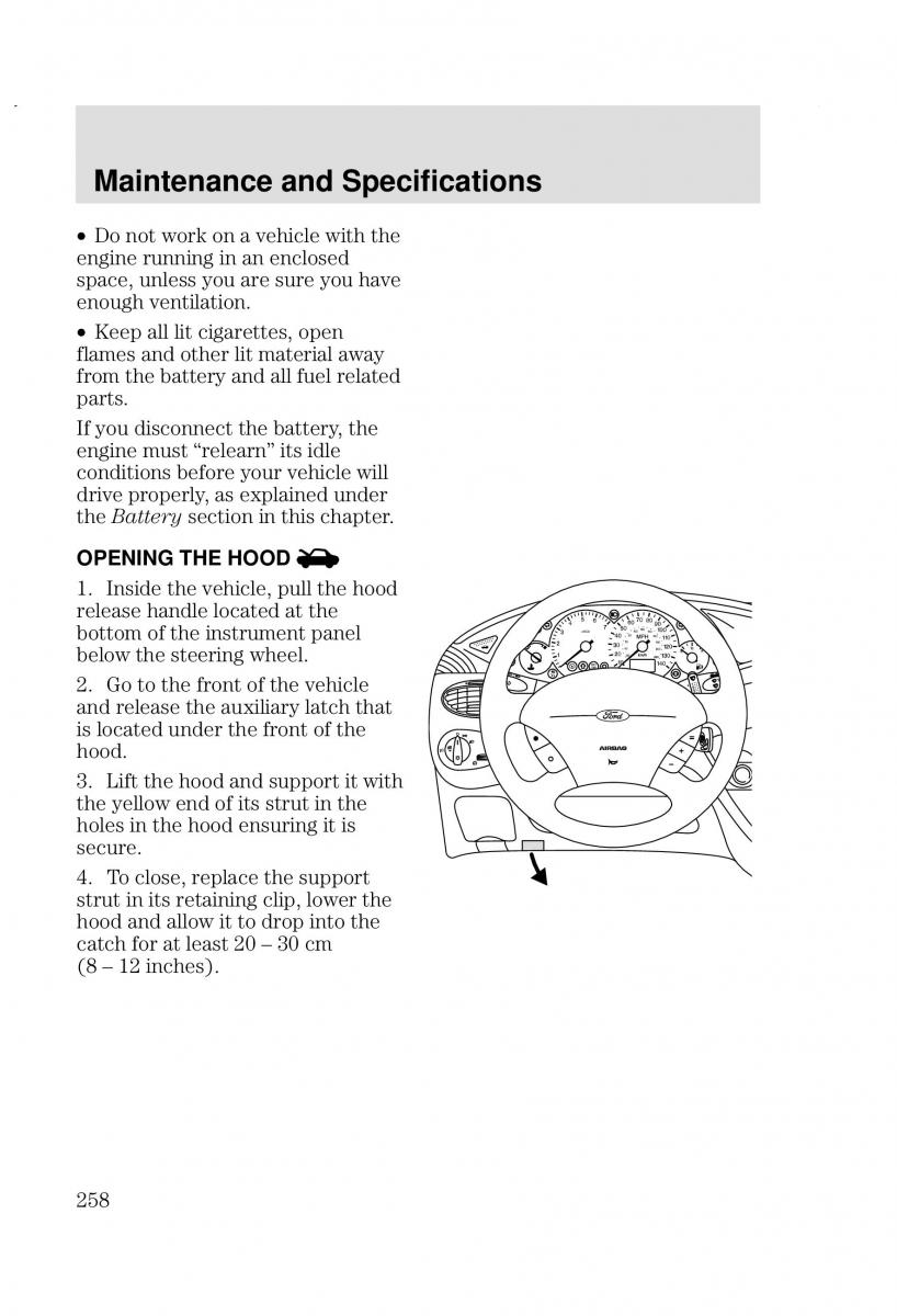 Ford Focus I 1 owners manual / page 258