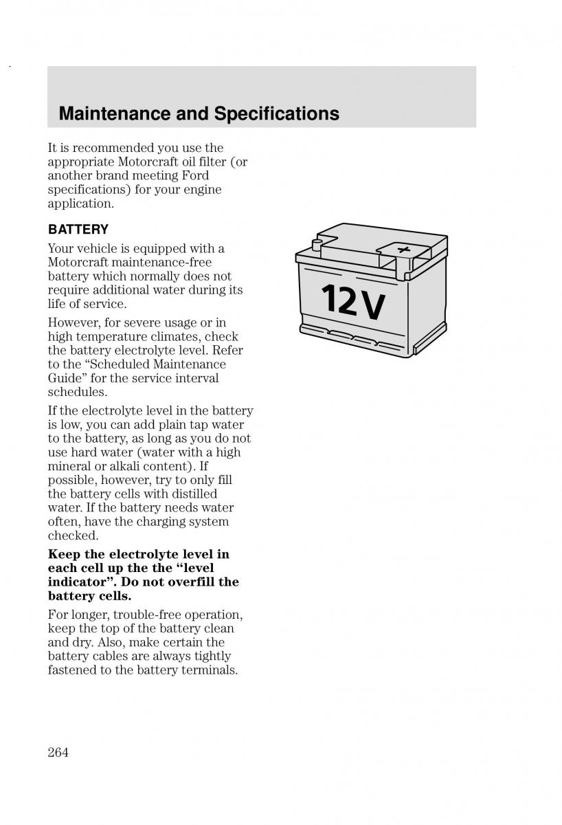 Ford Focus I 1 owners manual / page 264