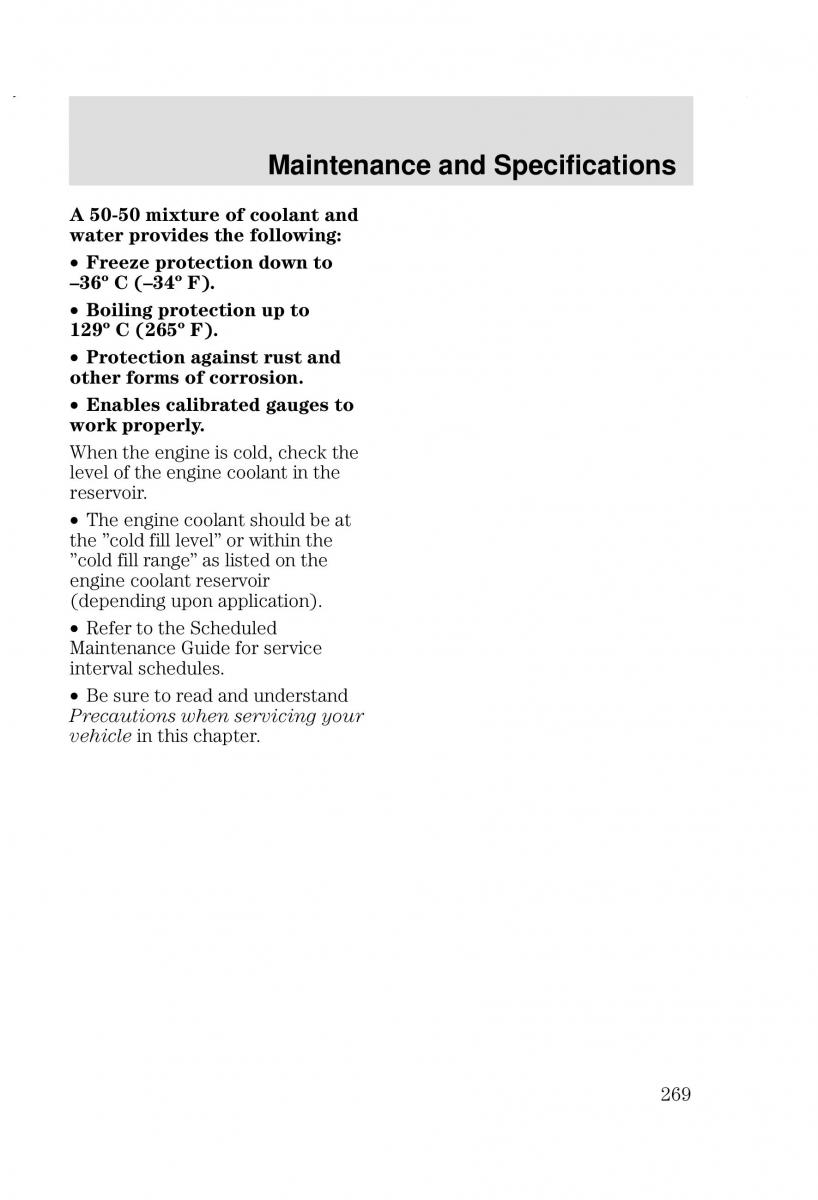 Ford Focus I 1 owners manual / page 269