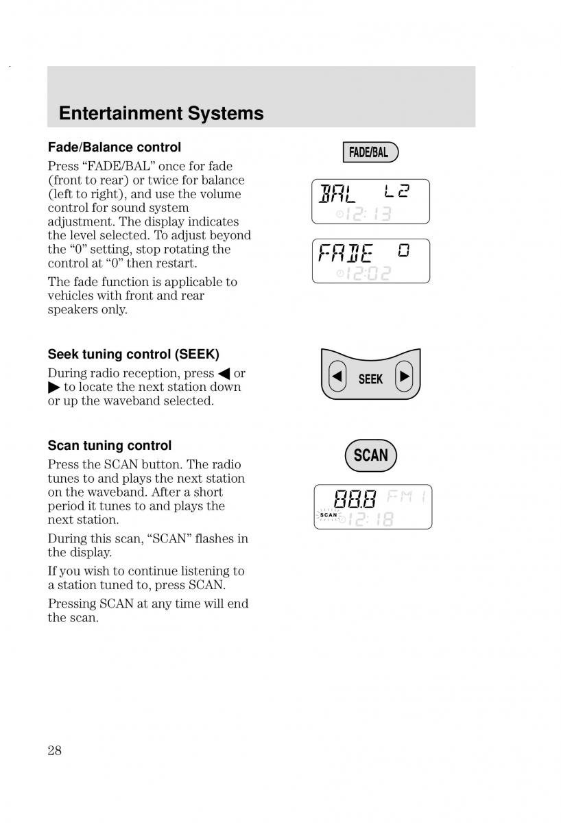 Ford Focus I 1 owners manual / page 28