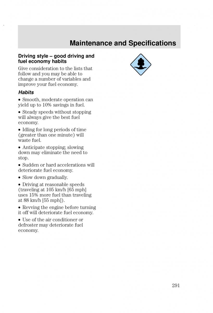 Ford Focus I 1 owners manual / page 291