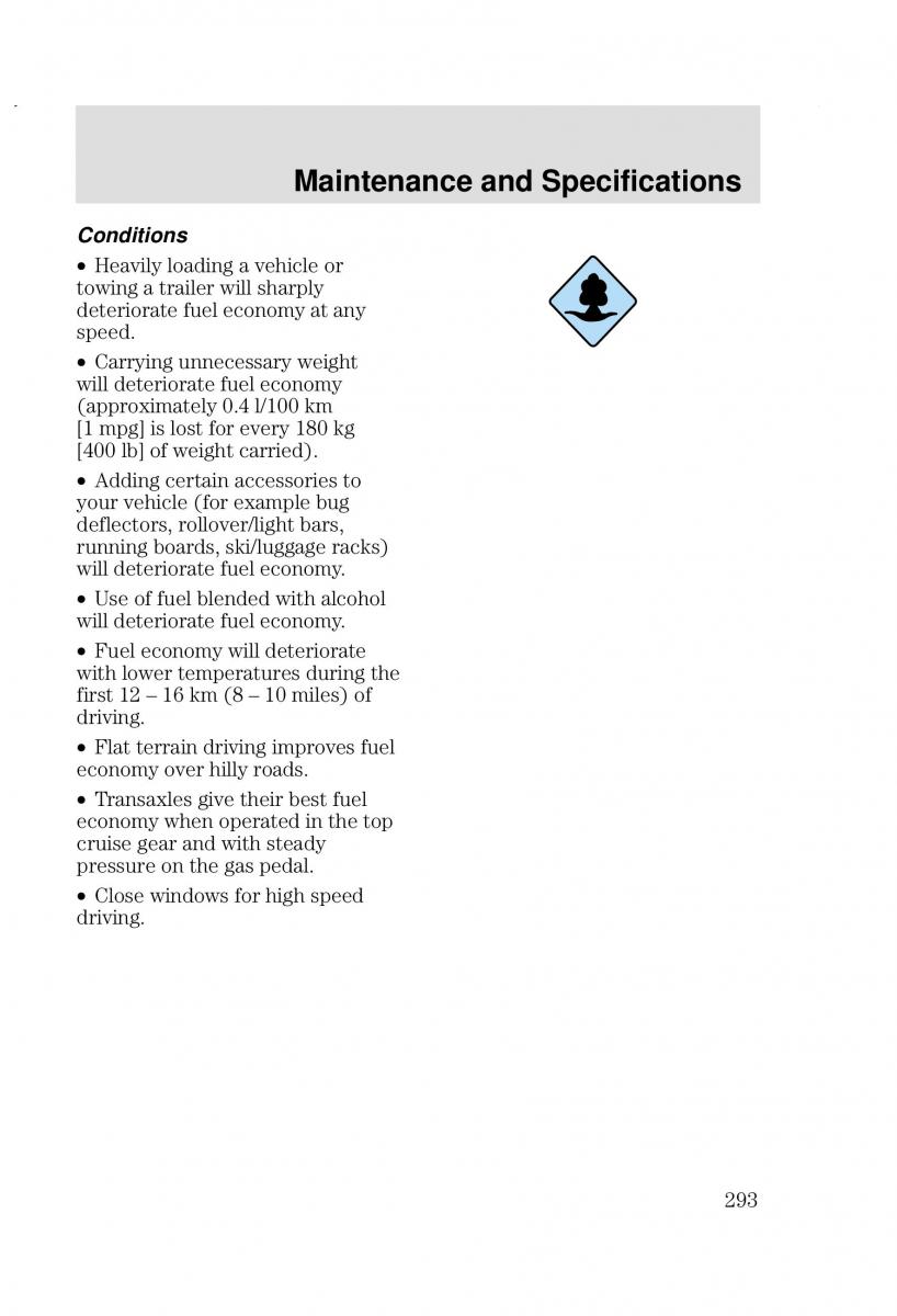 Ford Focus I 1 owners manual / page 293