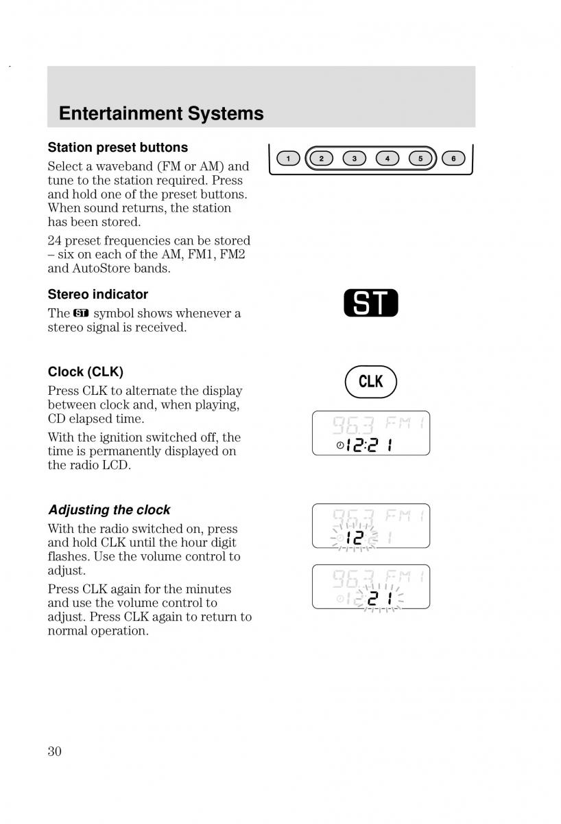 Ford Focus I 1 owners manual / page 30