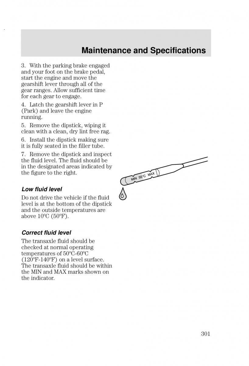 Ford Focus I 1 owners manual / page 301