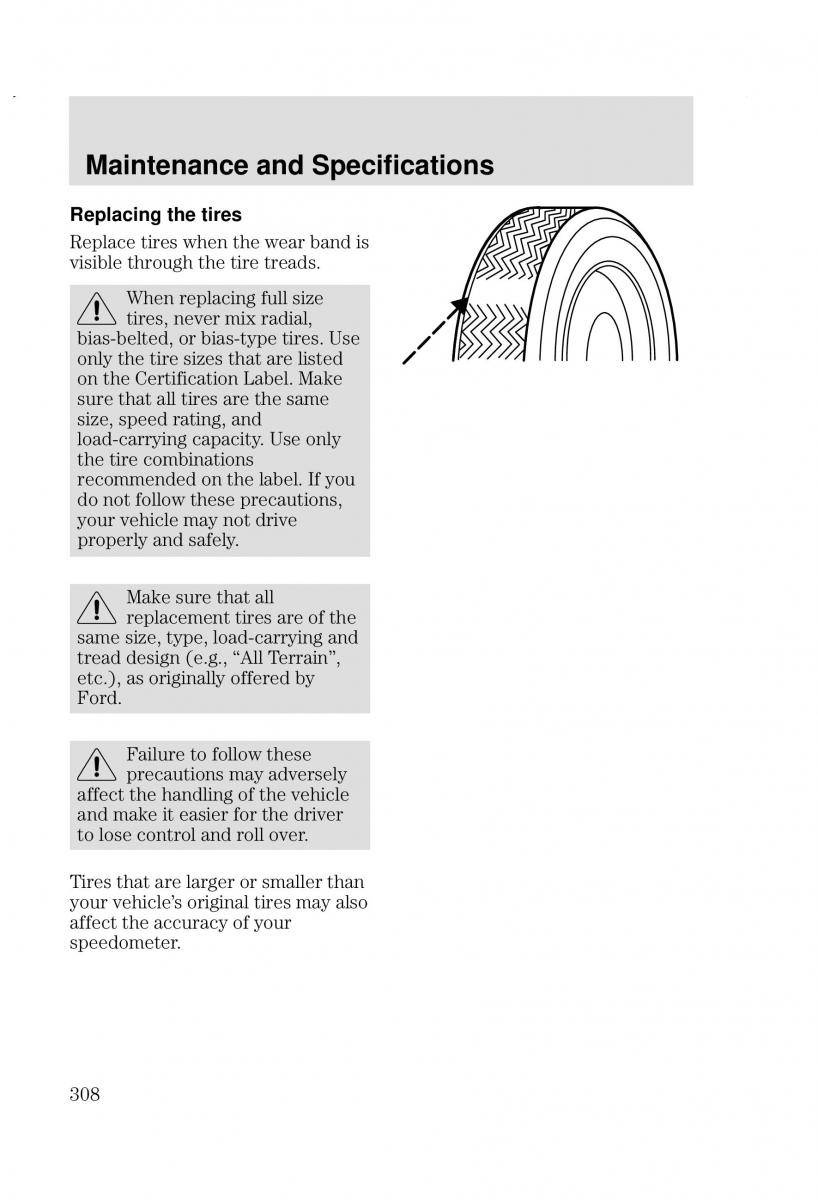 Ford Focus I 1 owners manual / page 308