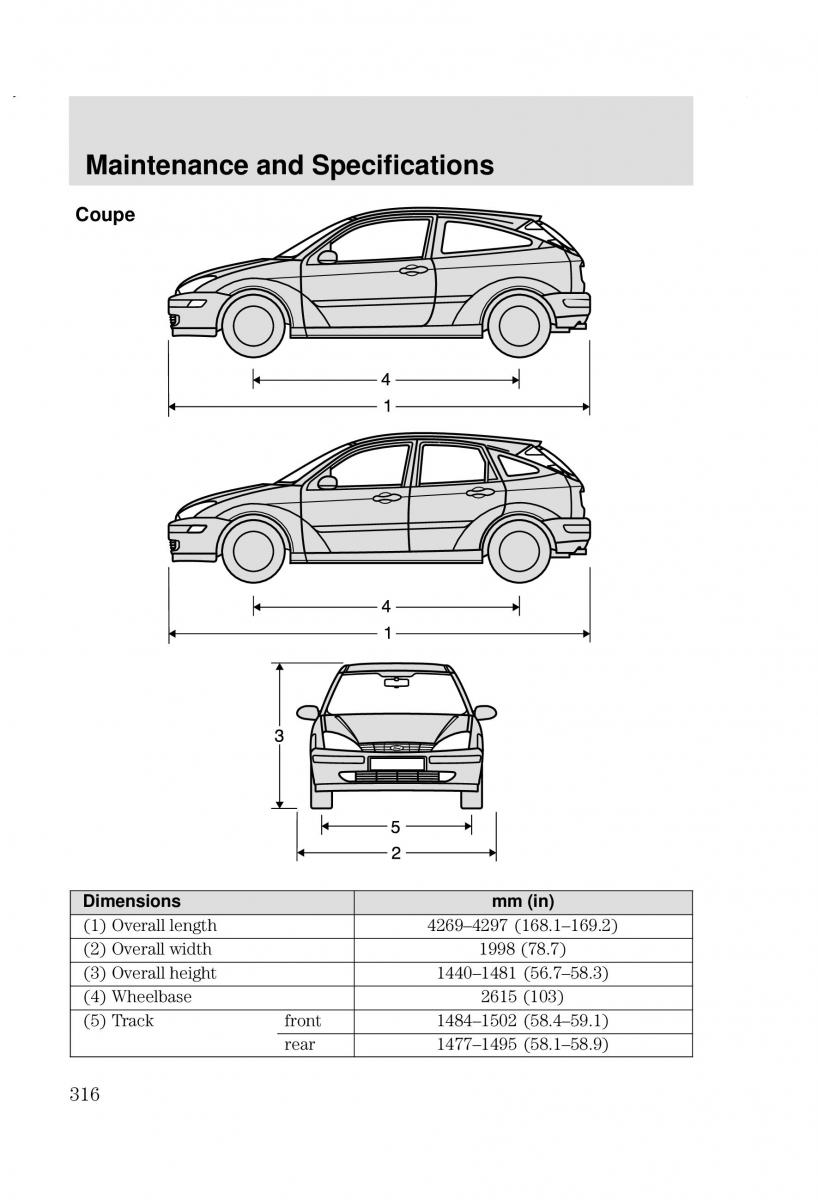 Ford Focus I 1 owners manual / page 316