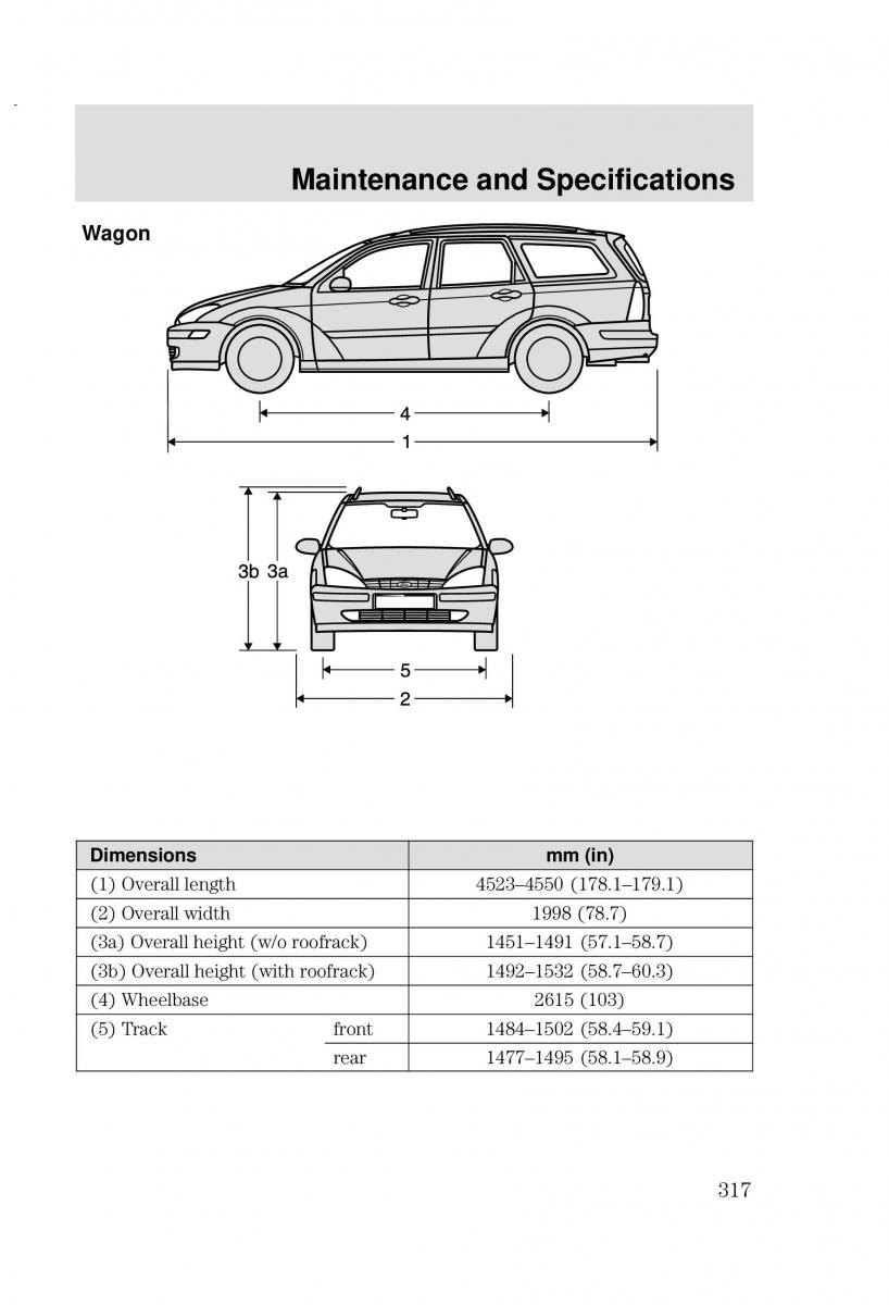 Ford Focus I 1 owners manual / page 317