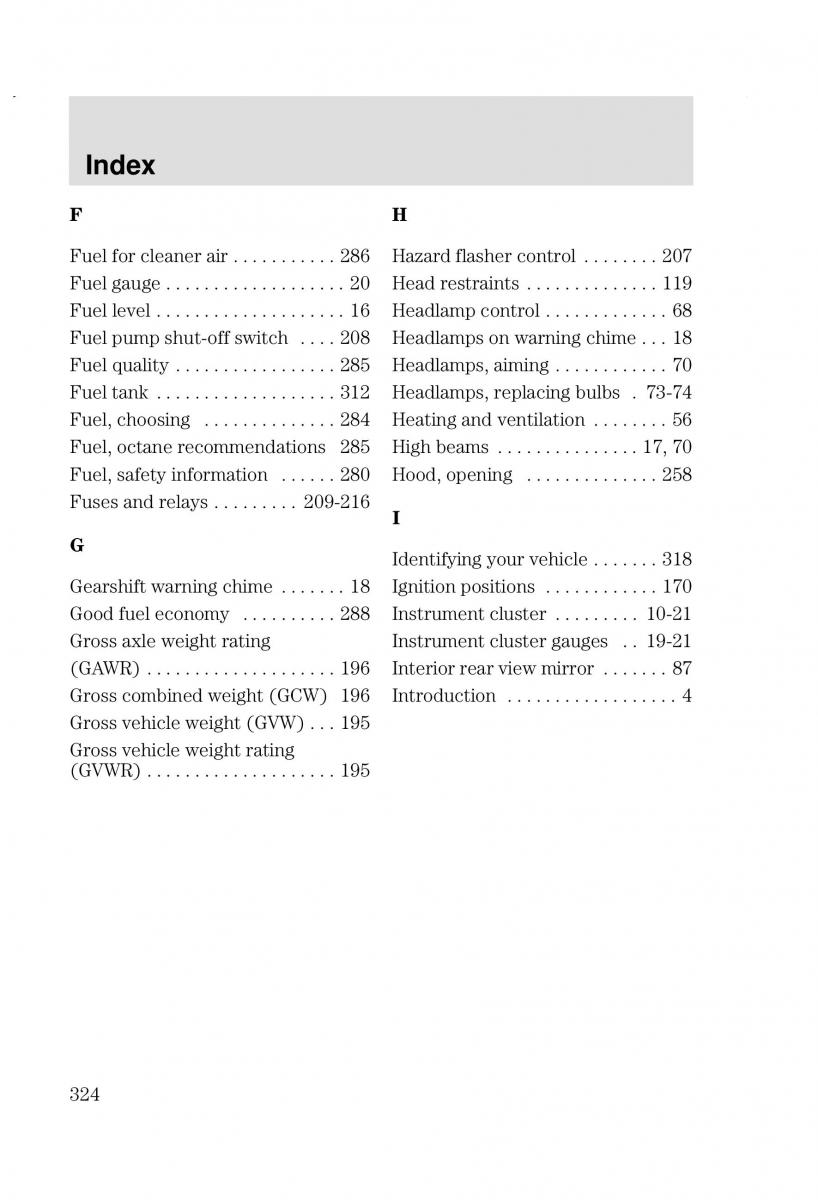 Ford Focus I 1 owners manual / page 324