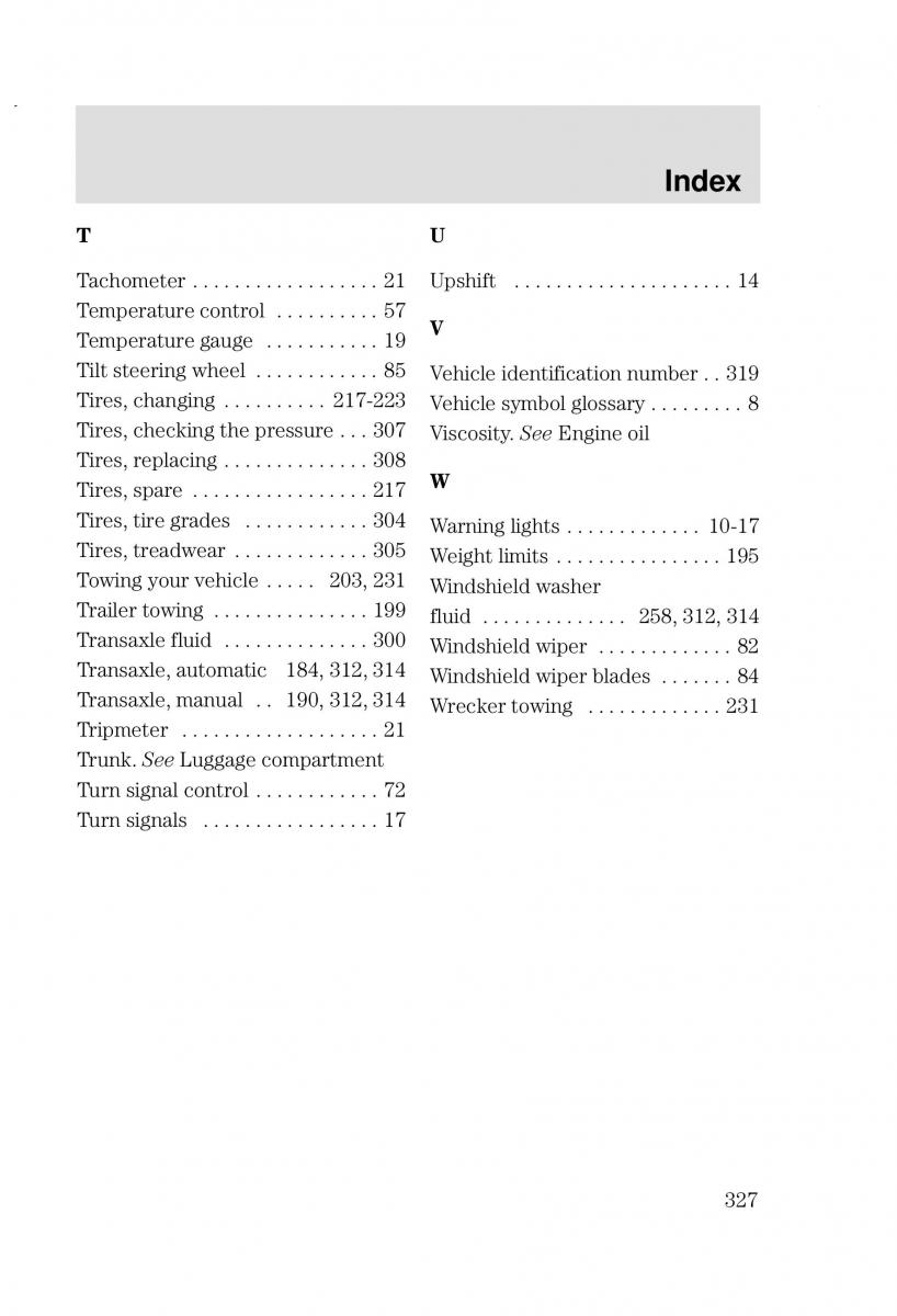 Ford Focus I 1 owners manual / page 327