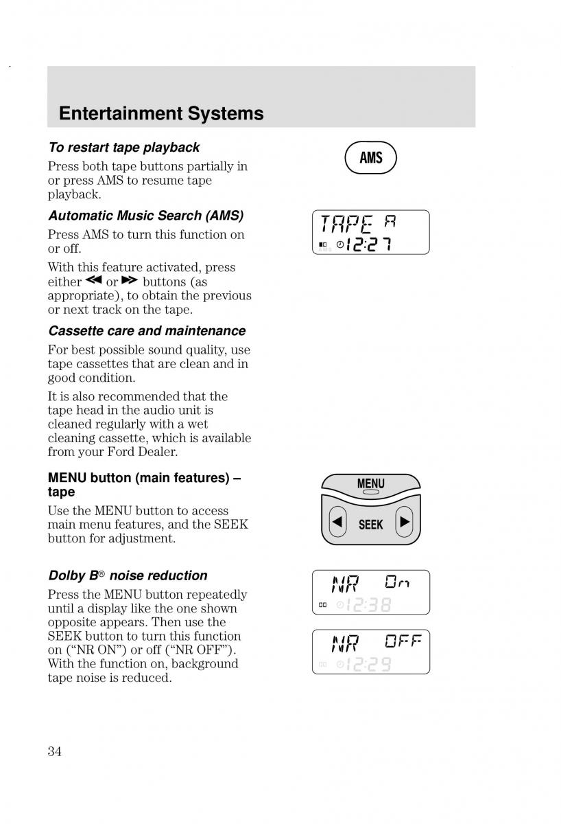 Ford Focus I 1 owners manual / page 34