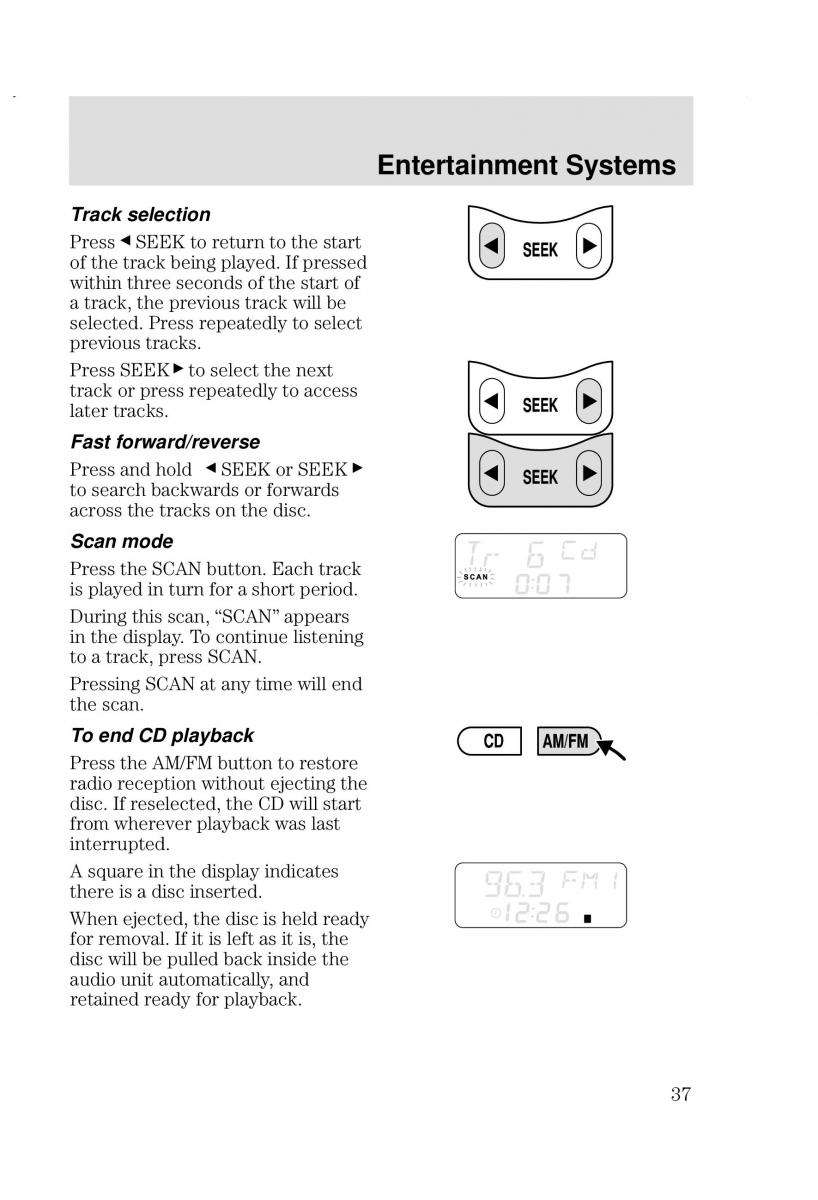 Ford Focus I 1 owners manual / page 37