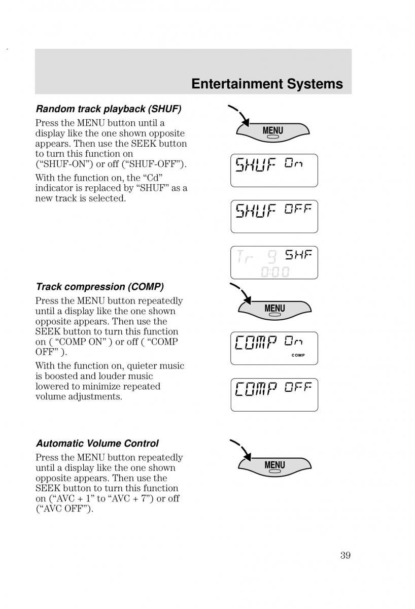 Ford Focus I 1 owners manual / page 39