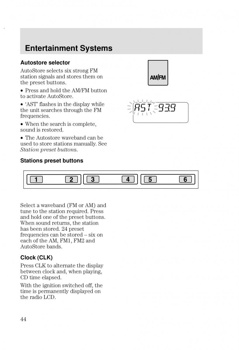 Ford Focus I 1 owners manual / page 44