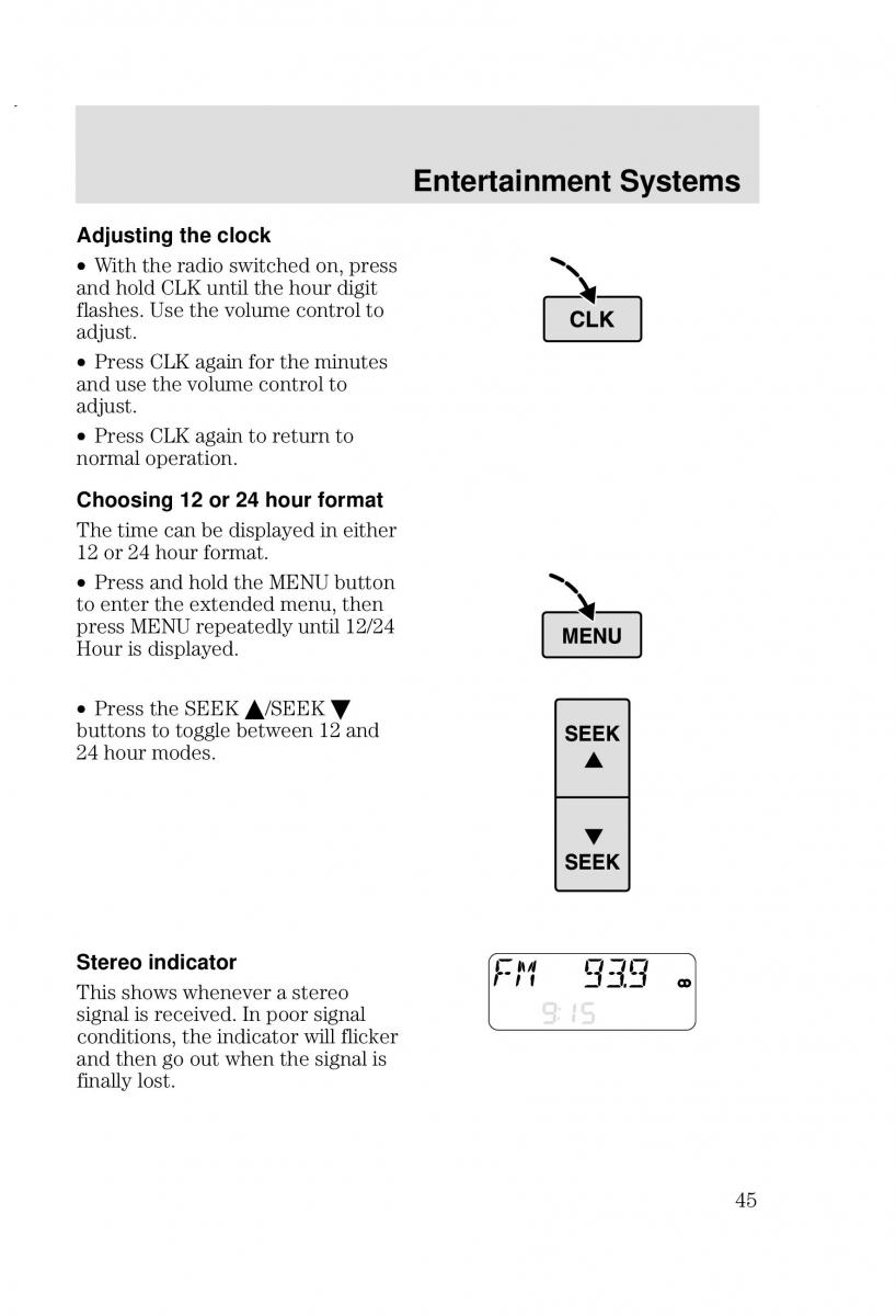 Ford Focus I 1 owners manual / page 45