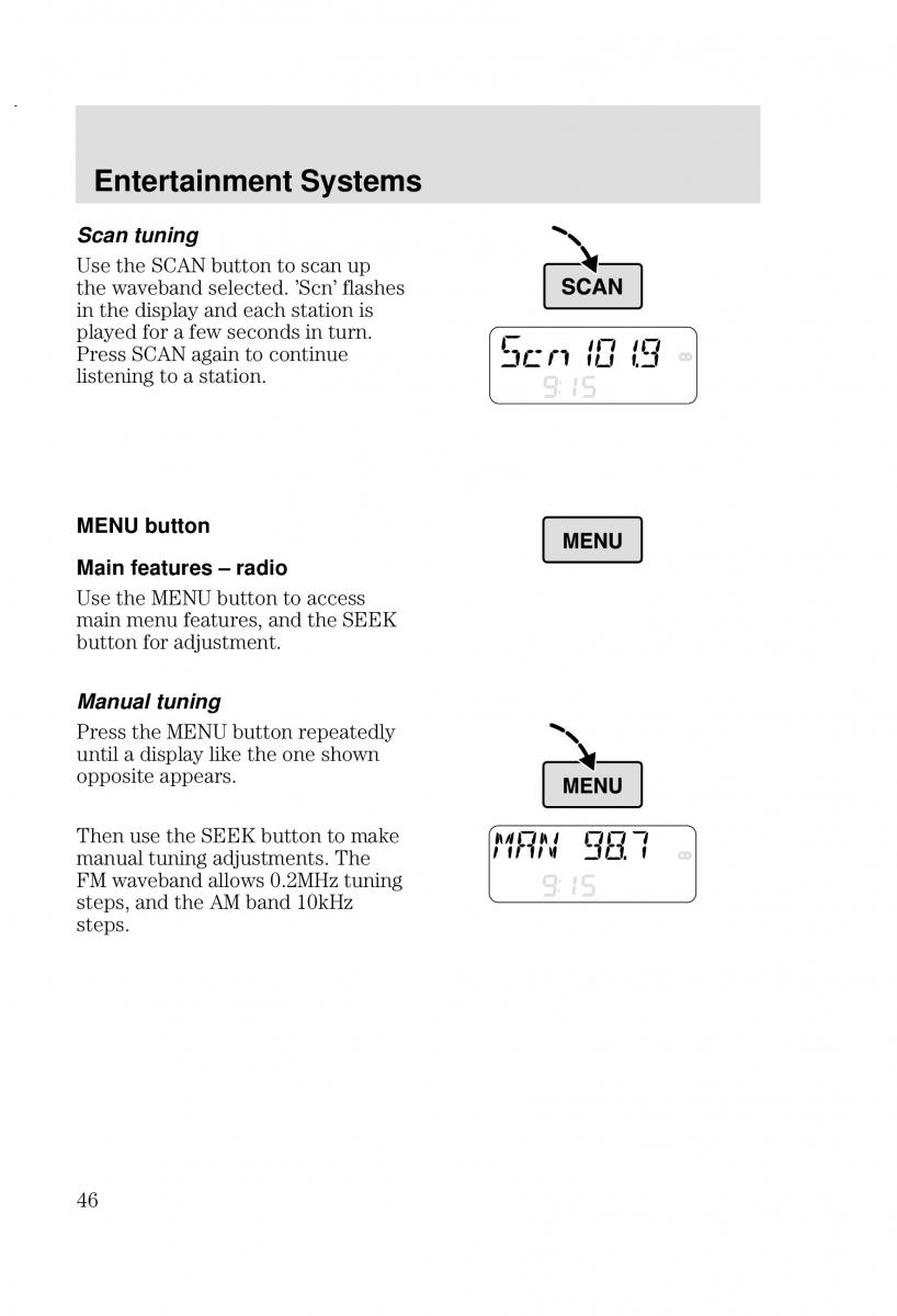 Ford Focus I 1 owners manual / page 46