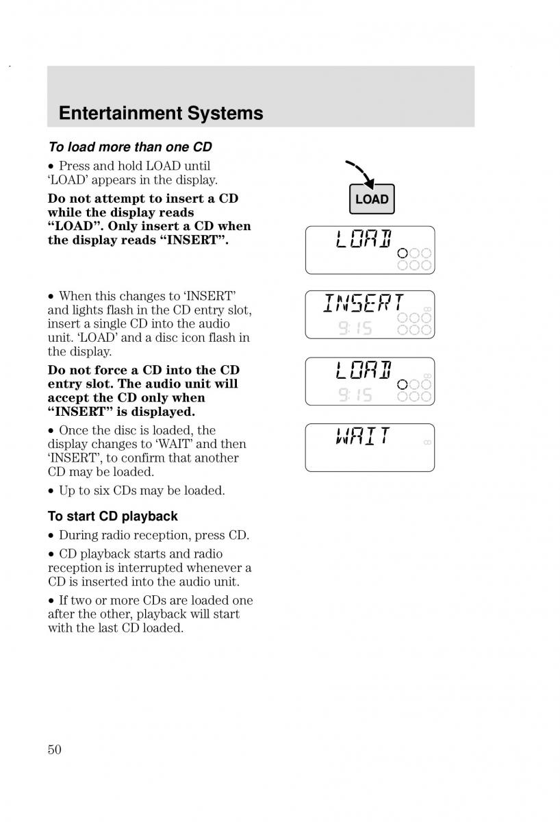 Ford Focus I 1 owners manual / page 50