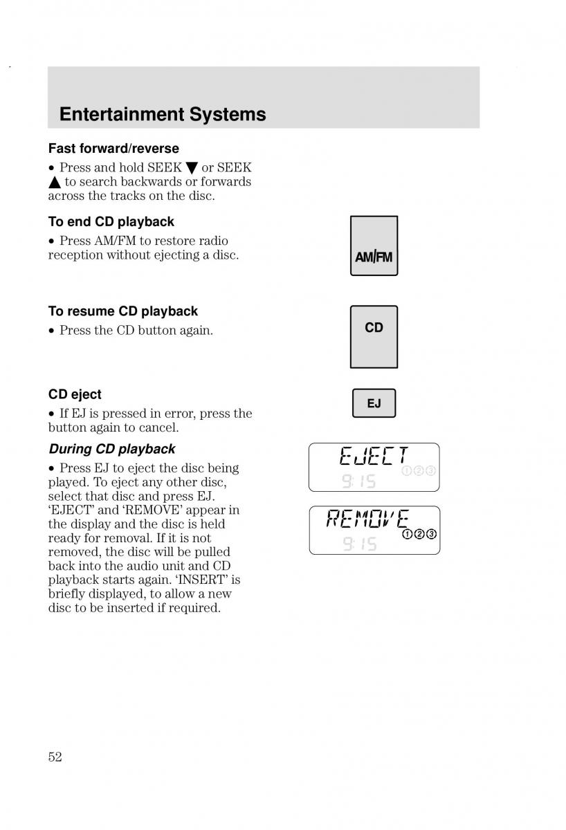 Ford Focus I 1 owners manual / page 52