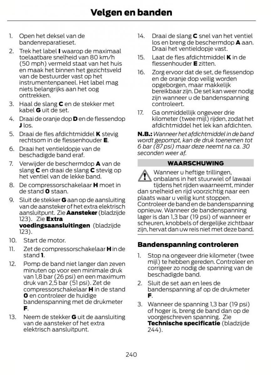 Ford Focus II 2 handleiding / page 243