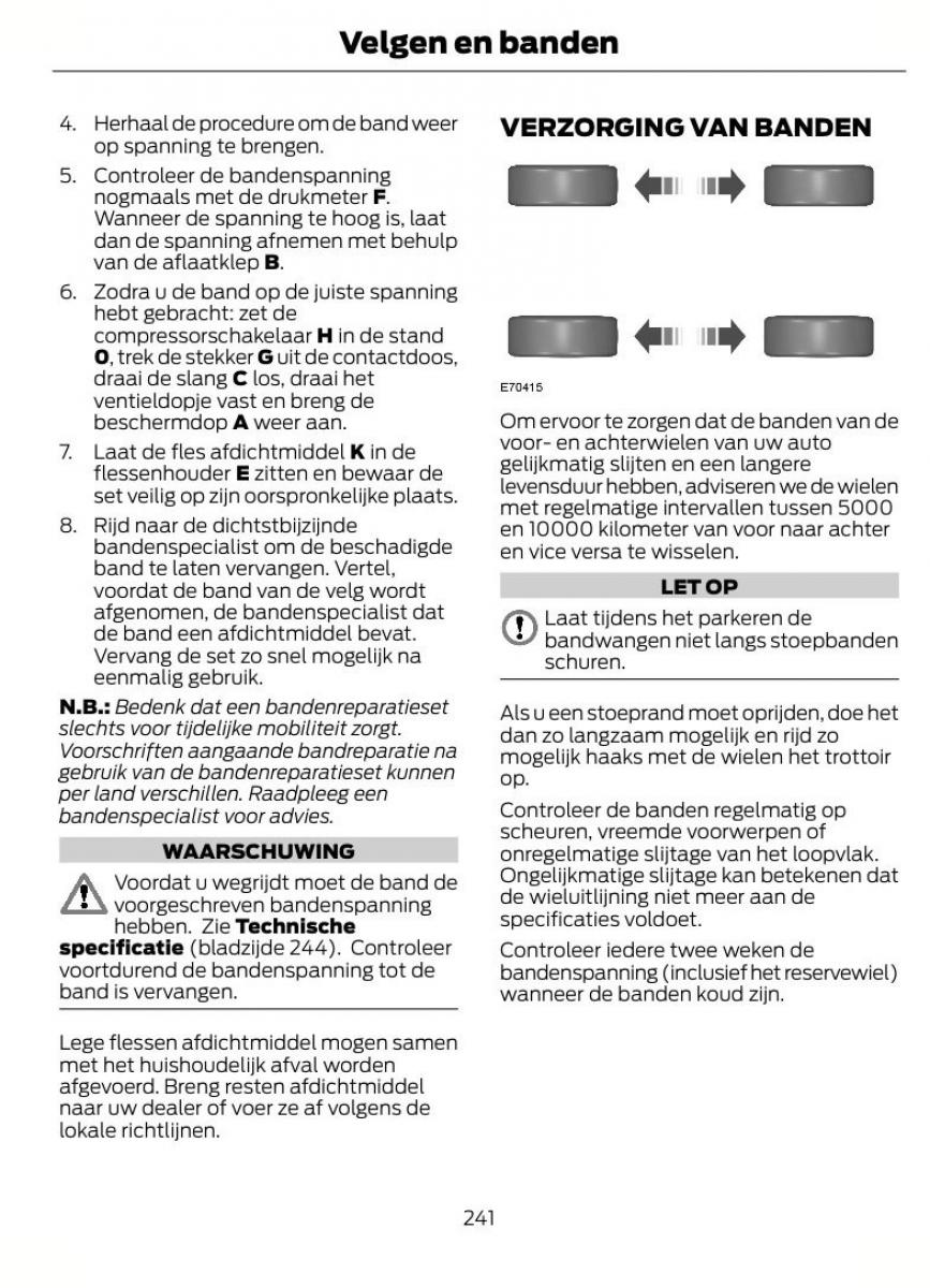 Ford Focus II 2 handleiding / page 244