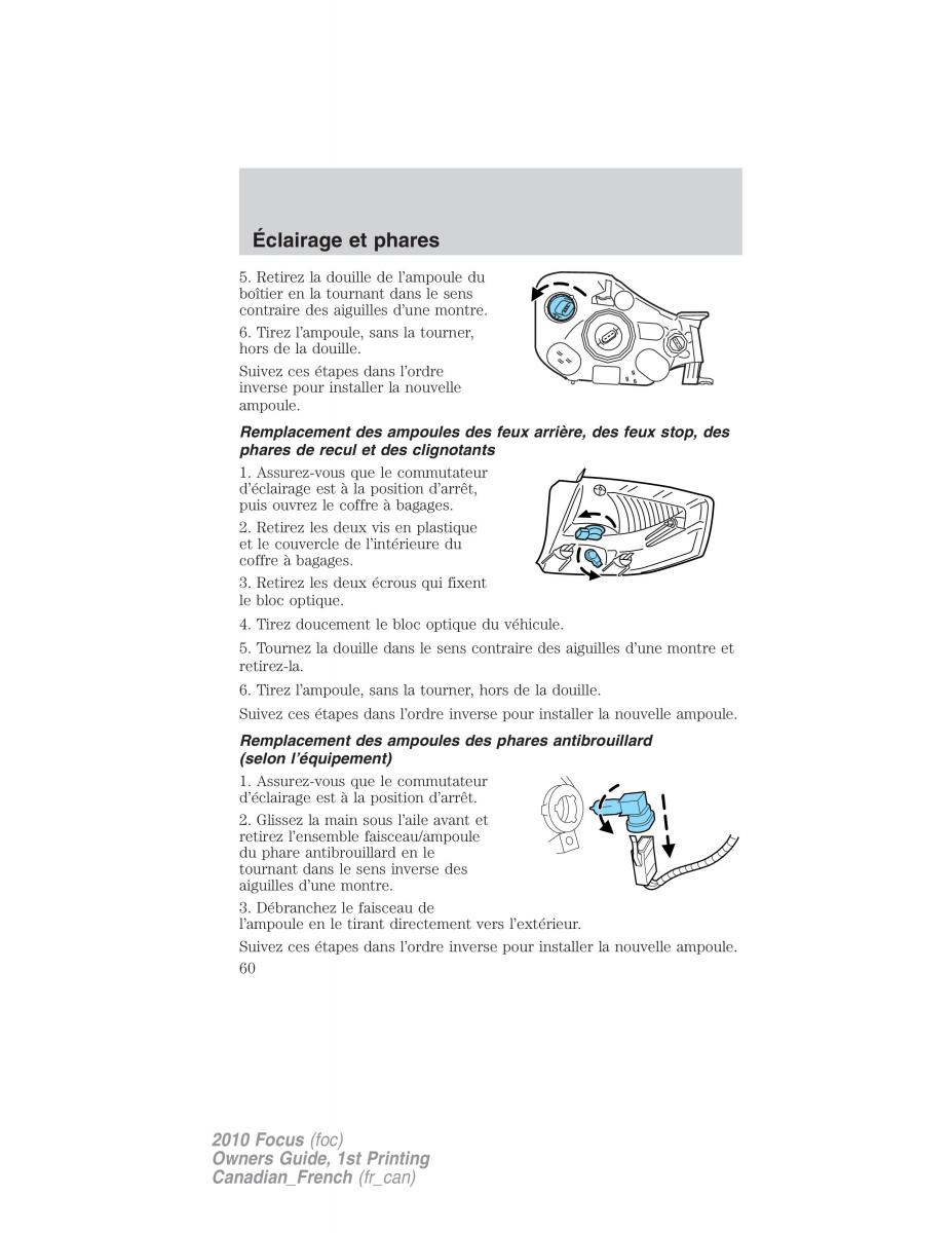 Ford Focus II 2 manuel du proprietaire / page 60