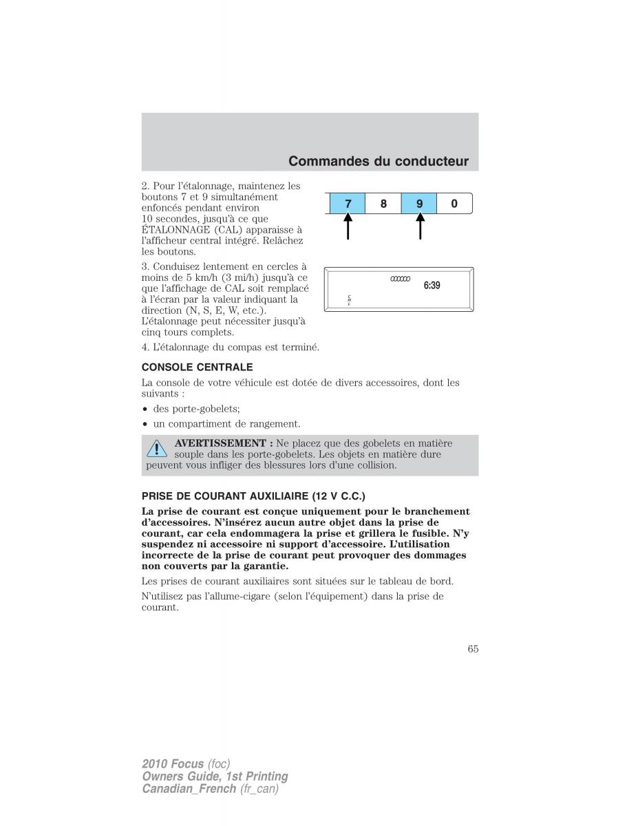 Ford Focus II 2 manuel du proprietaire / page 65