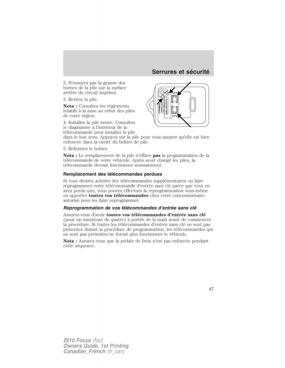 Ford Focus II 2 manuel du proprietaire / page 87