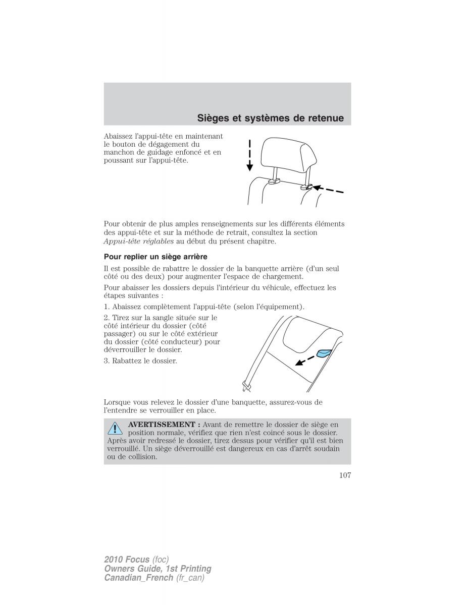 Ford Focus II 2 manuel du proprietaire / page 107