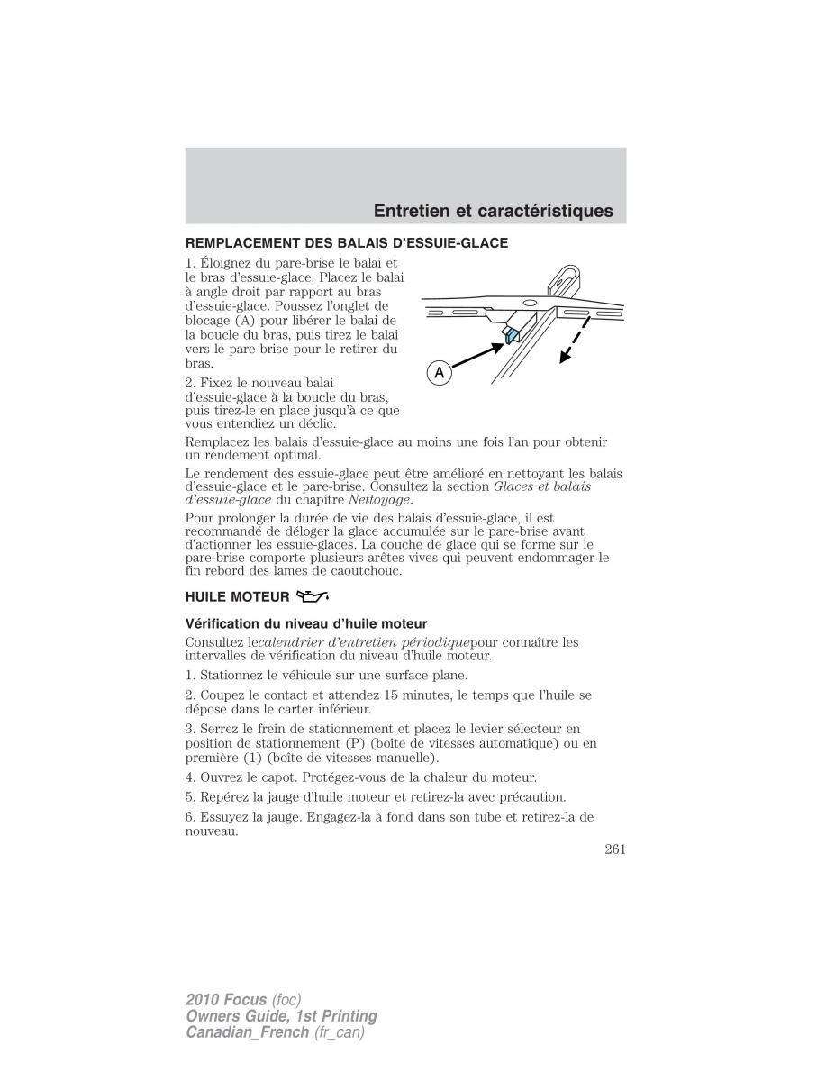 Ford Focus II 2 manuel du proprietaire / page 261