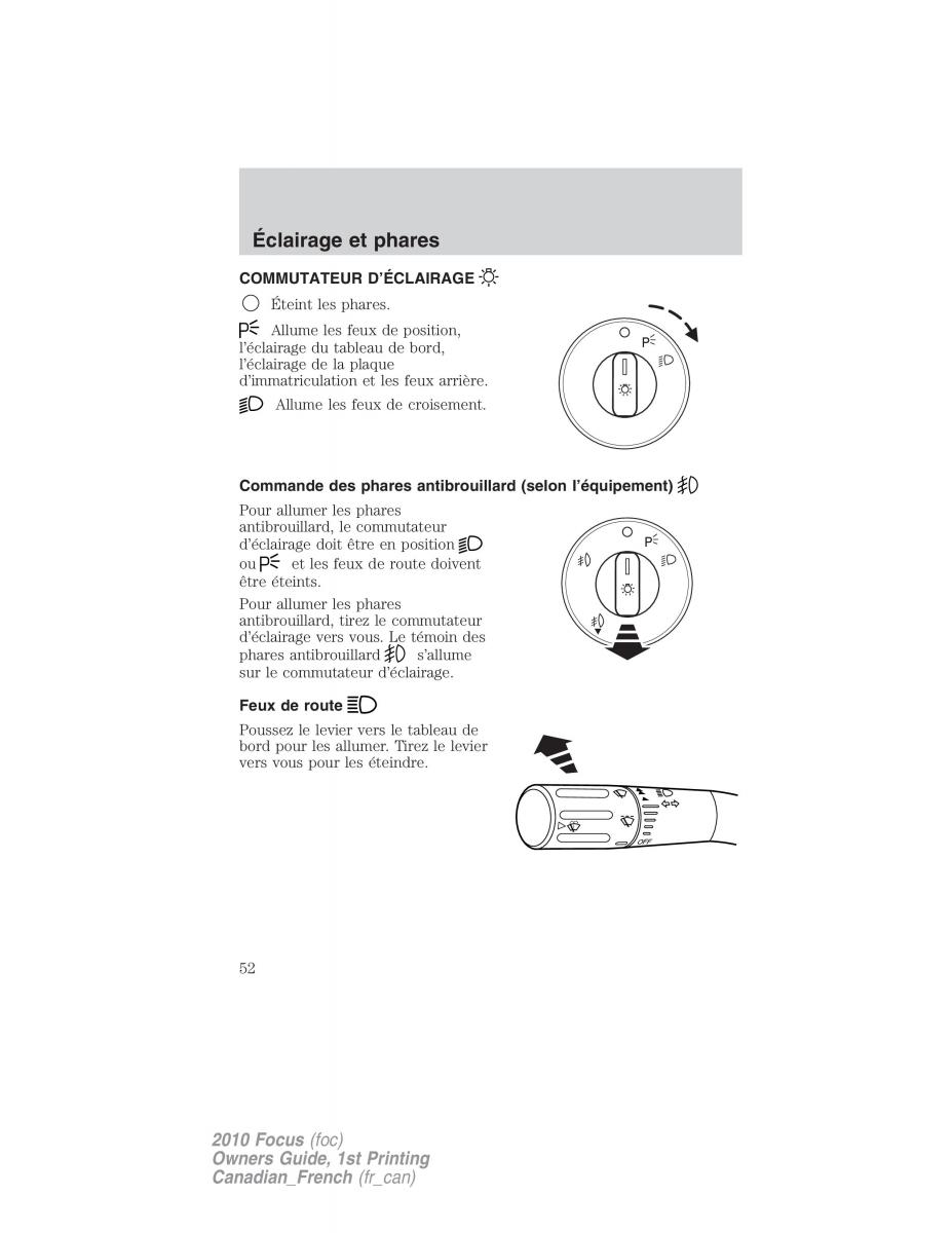 Ford Focus II 2 manuel du proprietaire / page 52