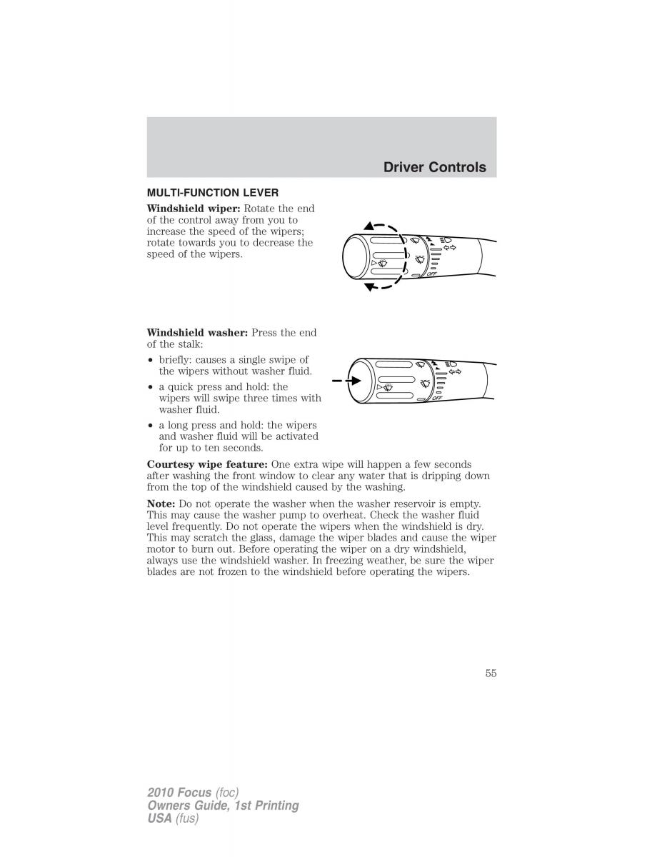 Ford Focus II 2 owners manual / page 55