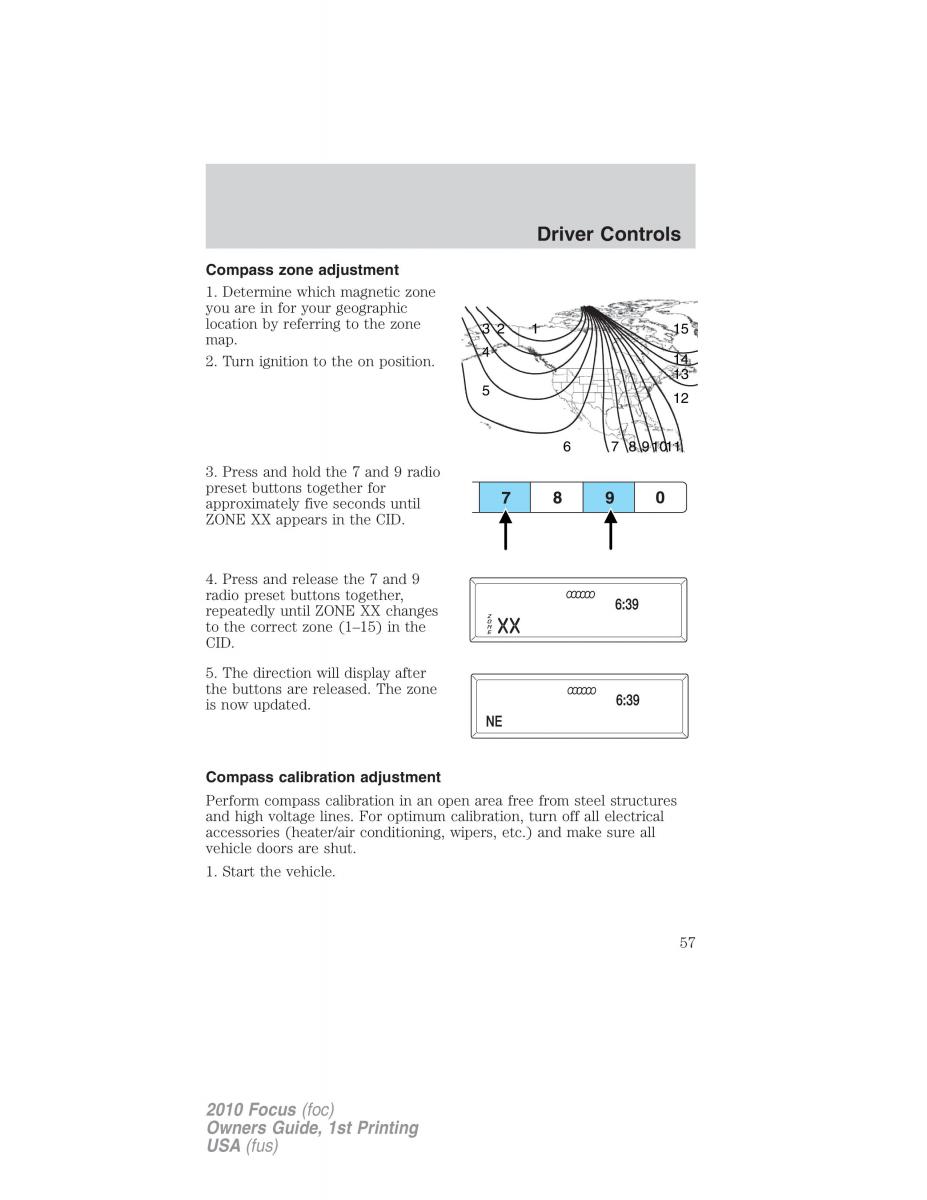 Ford Focus II 2 owners manual / page 57