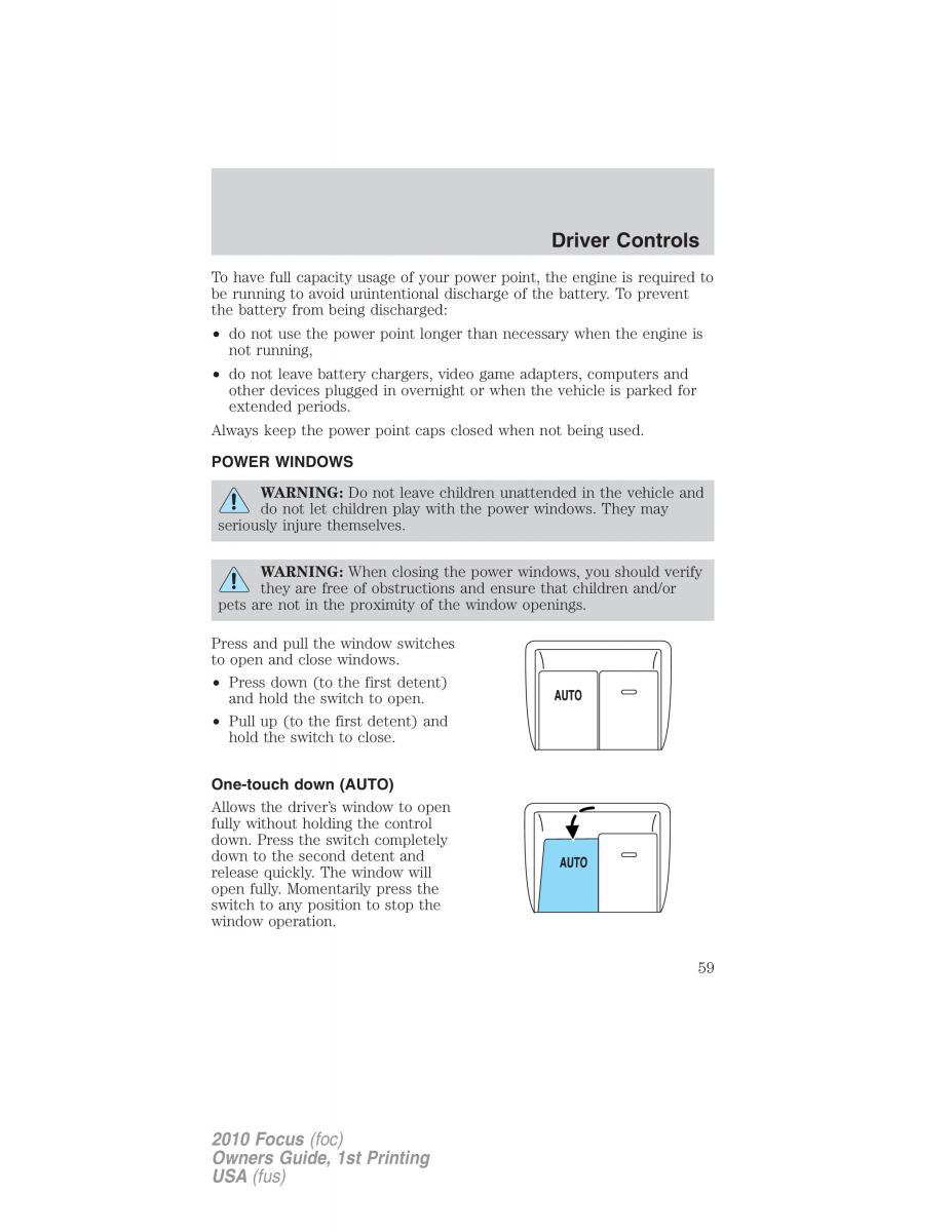 Ford Focus II 2 owners manual / page 59