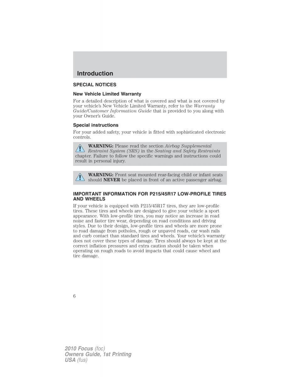 Ford Focus II 2 owners manual / page 6